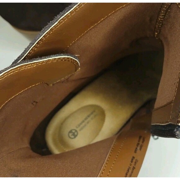 Giani Bernini Sz 8.5 Olaa Brown Suede Leather Bootie Heels Zip-up Memory Foam - Picture 12 of 14